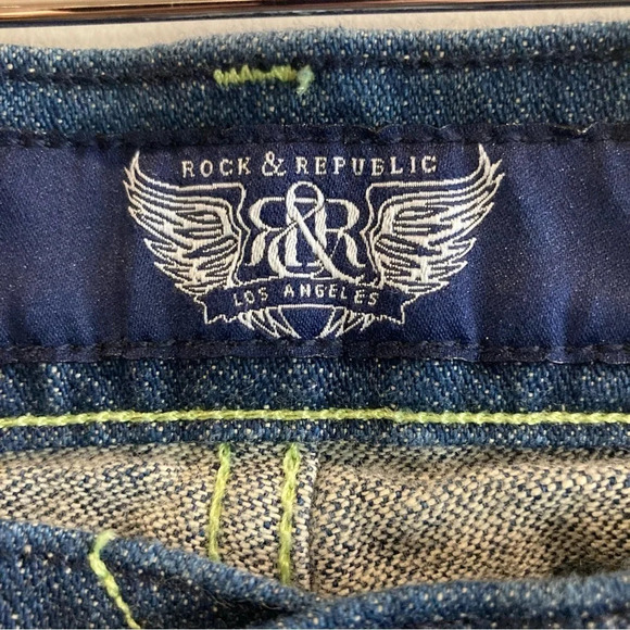 ROCK & REPUBLIC Sz 30 Low Rise Bootcut Kurt in Voracious Blue US Made Jeans NEW - Picture 4 of 11
